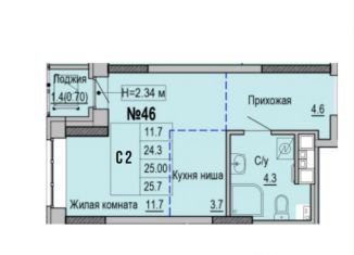 Продаю однокомнатную квартиру, 25.7 м2, Ижевск, Индустриальный район