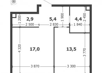 Продаю 1-комнатную квартиру, 43.2 м2, Москва, 3-я очередь, к9, ЖК Шагал