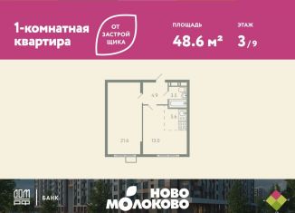 Продам двухкомнатную квартиру, 48.6 м2, село Молоково, жилой комплекс Ново-Молоково, 13