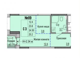 1-комнатная квартира на продажу, 25.2 м2, Ижевск, Индустриальный район