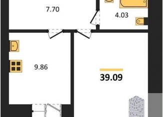 Продажа однокомнатной квартиры, 39.1 м2, Воронеж, улица Курчатова, 26Б, Советский район