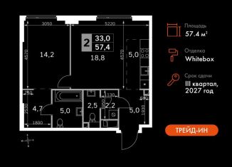 Продажа 2-комнатной квартиры, 57.4 м2, Москва, ЖК Сидней Сити, жилой комплекс Сидней Сити, к6/3