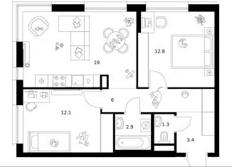 Продажа 2-ком. квартиры, 57.5 м2, Москва, Котляковская улица, 7/8, метро Кантемировская