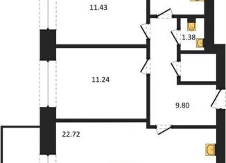 Продаю 2-ком. квартиру, 65.3 м2, Богучар