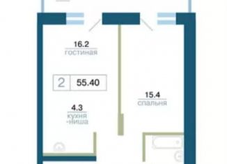 Продаю 2-ком. квартиру, 55.4 м2, Красноярский край, улица Профсоюзов, 2