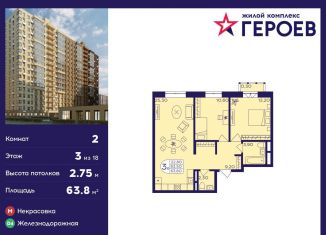 Продается 2-ком. квартира, 63.8 м2, Москва, станция ЗИЛ, Автозаводская улица