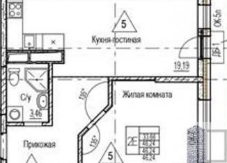 Продам 1-ком. квартиру, 46.2 м2, Воронеж, набережная Чуева, 7, Железнодорожный район