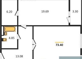 1-ком. квартира на продажу, 72.2 м2, Воронеж, Московский проспект, 132, Центральный район