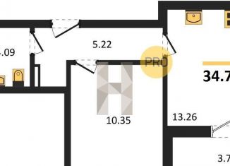 Продам 1-комнатную квартиру, 34.8 м2, Калининград, Ленинградский район