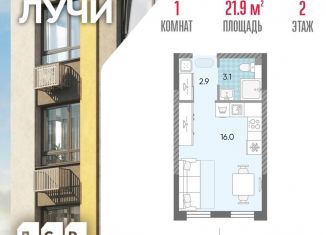 Продаю квартиру студию, 21.9 м2, Москва, ЗАО, Производственная улица, 17