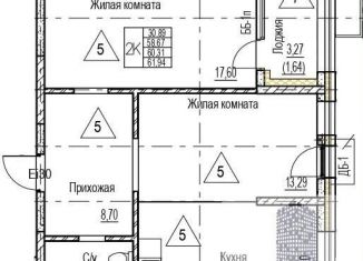 Продается 2-комнатная квартира, 60.3 м2, Воронеж, набережная Чуева, 7, Железнодорожный район