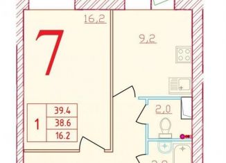 Продаю 1-ком. квартиру, 39.4 м2, Мурманская область, улица Северная Застава, 20