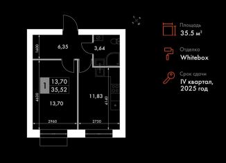 Продам 1-ком. квартиру, 35.5 м2, поселок Октябрьский