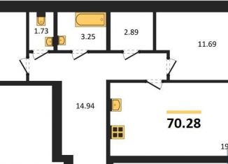 Двухкомнатная квартира на продажу, 70.3 м2, Богучар