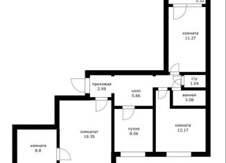 Продажа 3-ком. квартиры, 74 м2, Краснодар, улица имени Дзержинского, 155/1, микрорайон Авиагородок