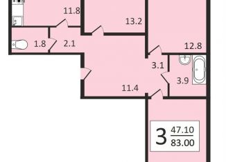 Продам 3-ком. квартиру, 83 м2, Воронеж, улица Загоровского, 9/2, Центральный район