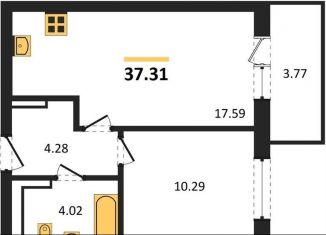 1-ком. квартира на продажу, 37.3 м2, Калининград, Ленинградский район