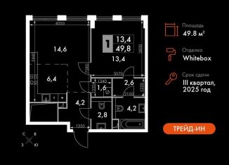 Продается 2-комнатная квартира, 49.8 м2, Москва, ЖК Сидней Сити, жилой комплекс Сидней Сити, к5/1