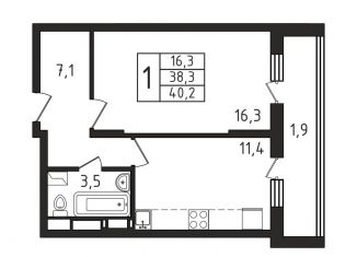 Продажа 1-комнатной квартиры, 40.2 м2, деревня Пирогово, улица Ильинского, 8к1