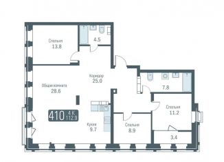 Продаю 3-комнатную квартиру, 111.2 м2, Новосибирск, метро Студенческая