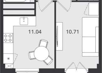 1-комнатная квартира на продажу, 33.5 м2, Архангельск