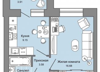 Продаю 1-ком. квартиру, 35 м2, Кировская область