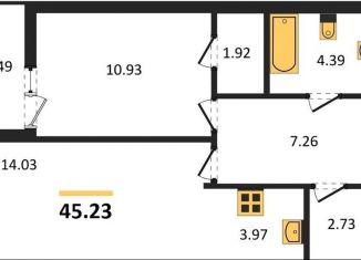 Продажа 1-комнатной квартиры, 45.2 м2, Новосибирск, Кировский район