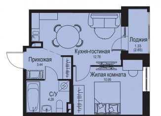 Продажа 1-комнатной квартиры, 32.8 м2, деревня Новосергиевка