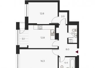 Продается 2-комнатная квартира, 60.9 м2, Новосибирская область