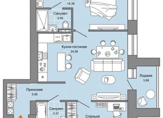 Трехкомнатная квартира на продажу, 67 м2, Киров, Ленинский район