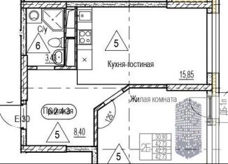 Продажа 1-ком. квартиры, 42.7 м2, Воронеж, набережная Чуева, 7, Железнодорожный район