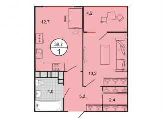 1-ком. квартира на продажу, 38.6 м2, Ставрополь