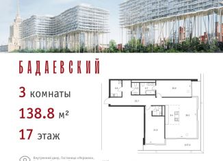 Продается 3-комнатная квартира, 138.8 м2, Москва, метро Киевская