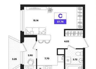 Продаю квартиру студию, 37.7 м2, Тюмень, Калининский округ, улица Бориса Прудаева, 7с2