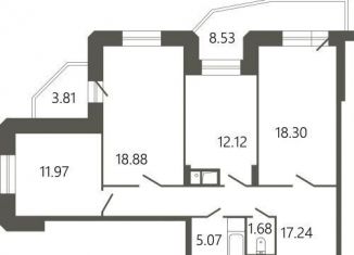 3-ком. квартира на продажу, 90.6 м2, Подольск, Советская улица, 18к1