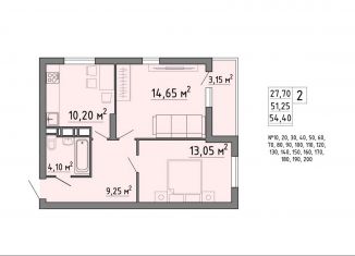 Продается 2-ком. квартира, 54.4 м2, Липецкая область