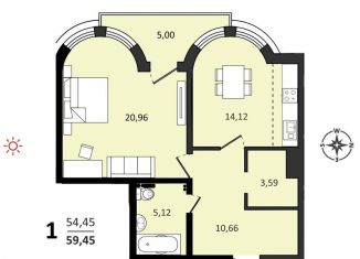 Продается 1-комнатная квартира, 59.5 м2, Хабаровск