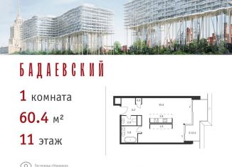 Однокомнатная квартира на продажу, 60.4 м2, Москва, ЗАО