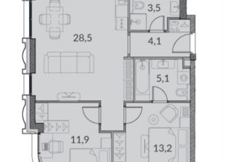 Продается трехкомнатная квартира, 66.2 м2, Москва, Даниловский район, Дубининская улица, 59к8