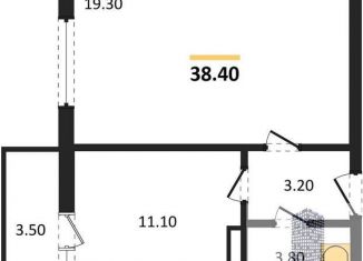 Однокомнатная квартира на продажу, 38.4 м2, посёлок Отрадное