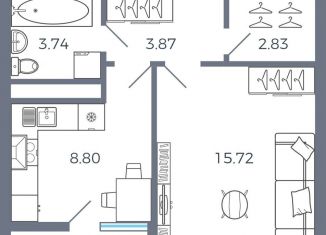 1-комнатная квартира на продажу, 37.9 м2, Самарская область