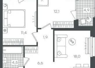 Продам 2-ком. квартиру, 64.6 м2, Тюменская область