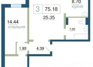 Продаю 3-комнатную квартиру, 75.2 м2, Красноярск, улица Елены Стасовой, 48А