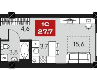 Продам квартиру студию, 27.7 м2, Новосибирск, ЖК Инские Холмы