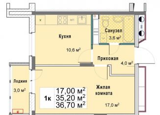 Продажа 1-ком. квартиры, 36.7 м2, Нижегородская область