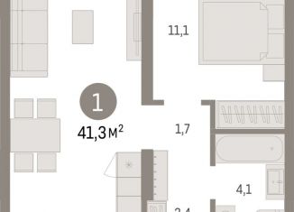 Продам однокомнатную квартиру, 41.3 м2, Новосибирск, улица Аэропорт, 88