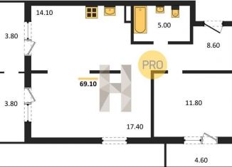 Продажа 2-комнатной квартиры, 69.1 м2, Новосибирск, Кировский район