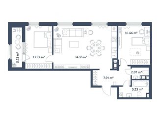 2-комнатная квартира на продажу, 82.7 м2, Санкт-Петербург, метро Электросила