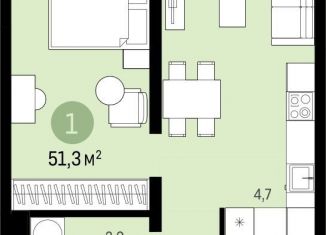 Продажа 1-ком. квартиры, 51.6 м2, Новосибирск, метро Заельцовская, улица Аэропорт, 88