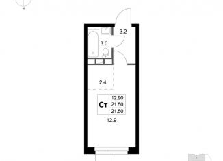 Продается 1-ком. квартира, 21.5 м2, деревня Марусино